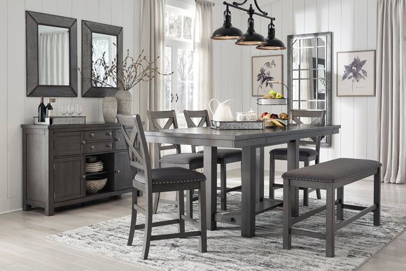 Myshanna Counter Height Collection 6 pc Dining Set