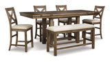 Moriville Counter Height Collection 6 pc Dining Set